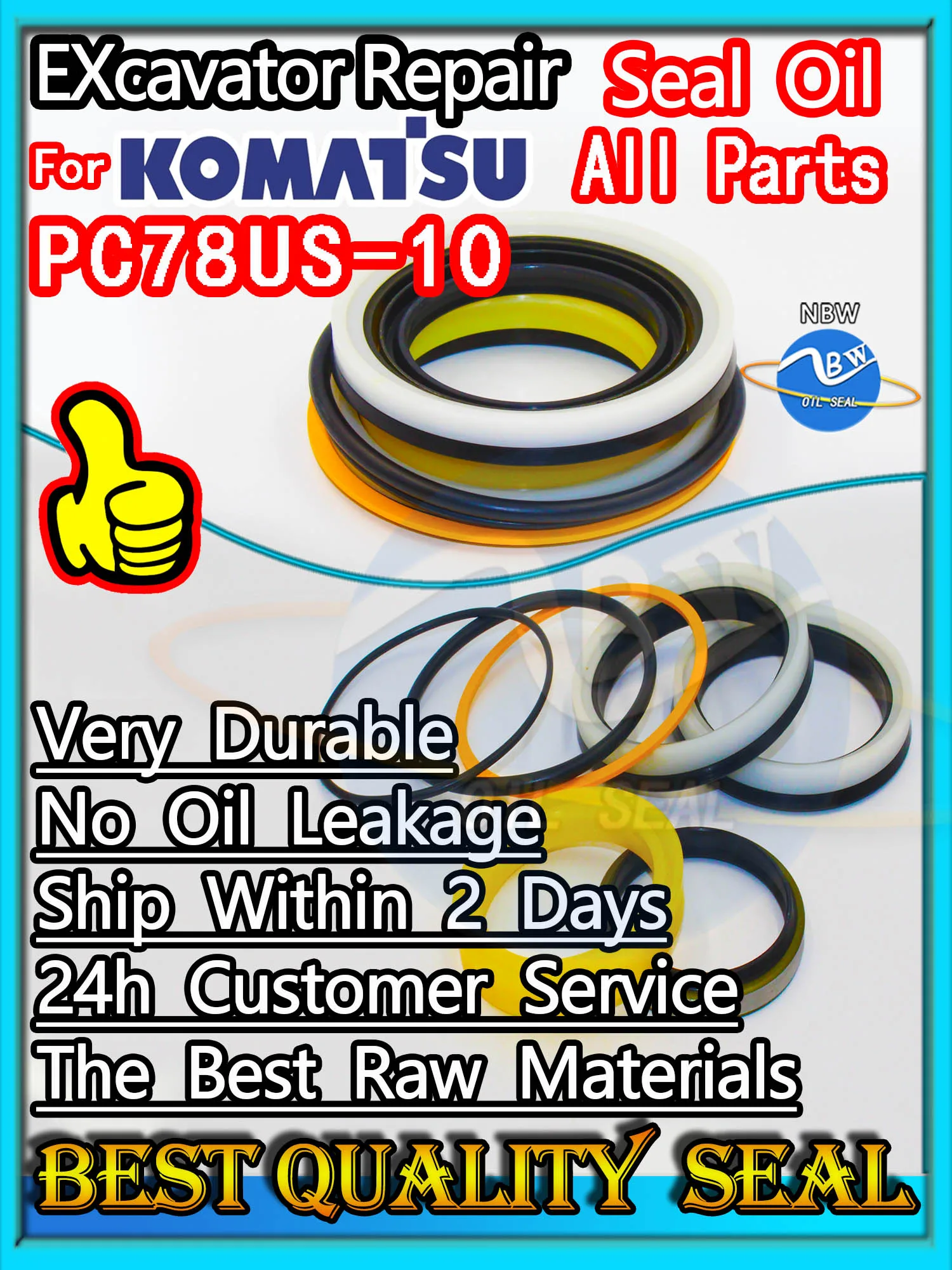 For KOMATSU PC78US-10 Seal Kit Excavator Repair Oil High Quality PC78US 10 Parts MOTOR Piston Rod Shaft Replacement Dust Bushing