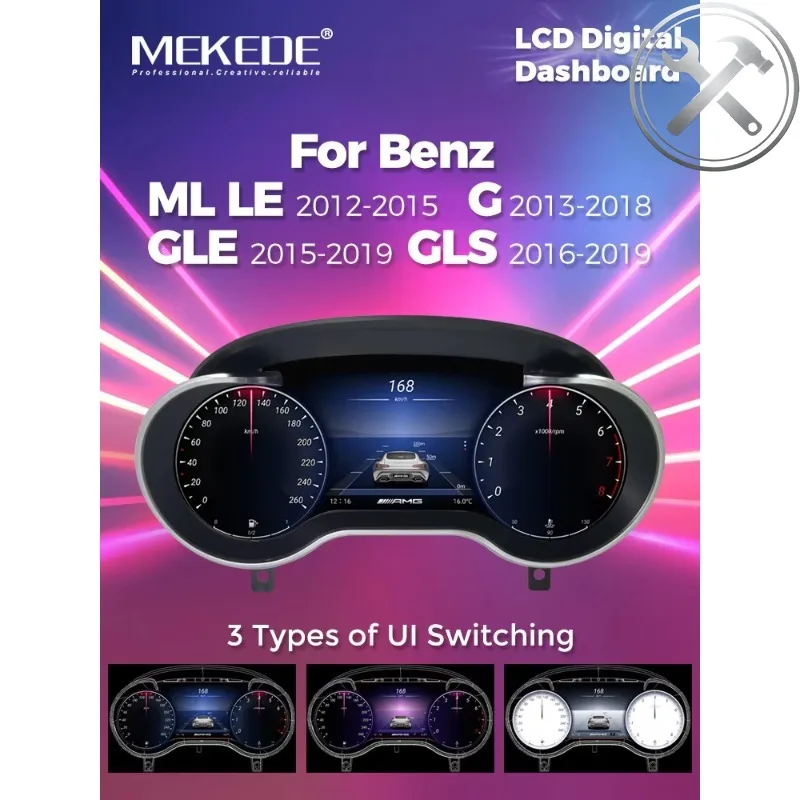 

MEKEDE 12.3 INCH LINUX System Multiple Languages HD LCD Dashboard Digital Cluster Auto Parts for R ML GLE 2006-2017