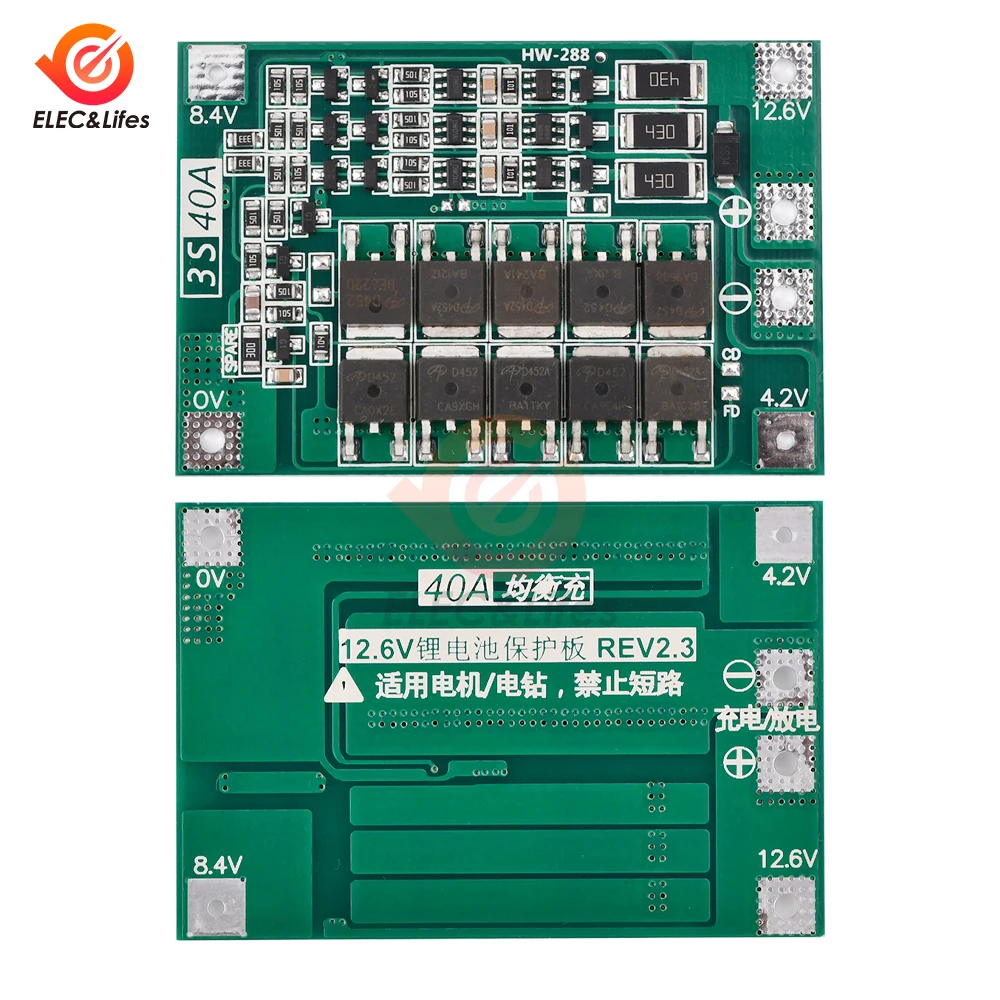 3S 4S 40A 60A li-ion caricabatteria al litio scheda di protezione 18650 BMS per trapano motore 11.1V 12.6V/14.8V 16.8V migliora/bilancia