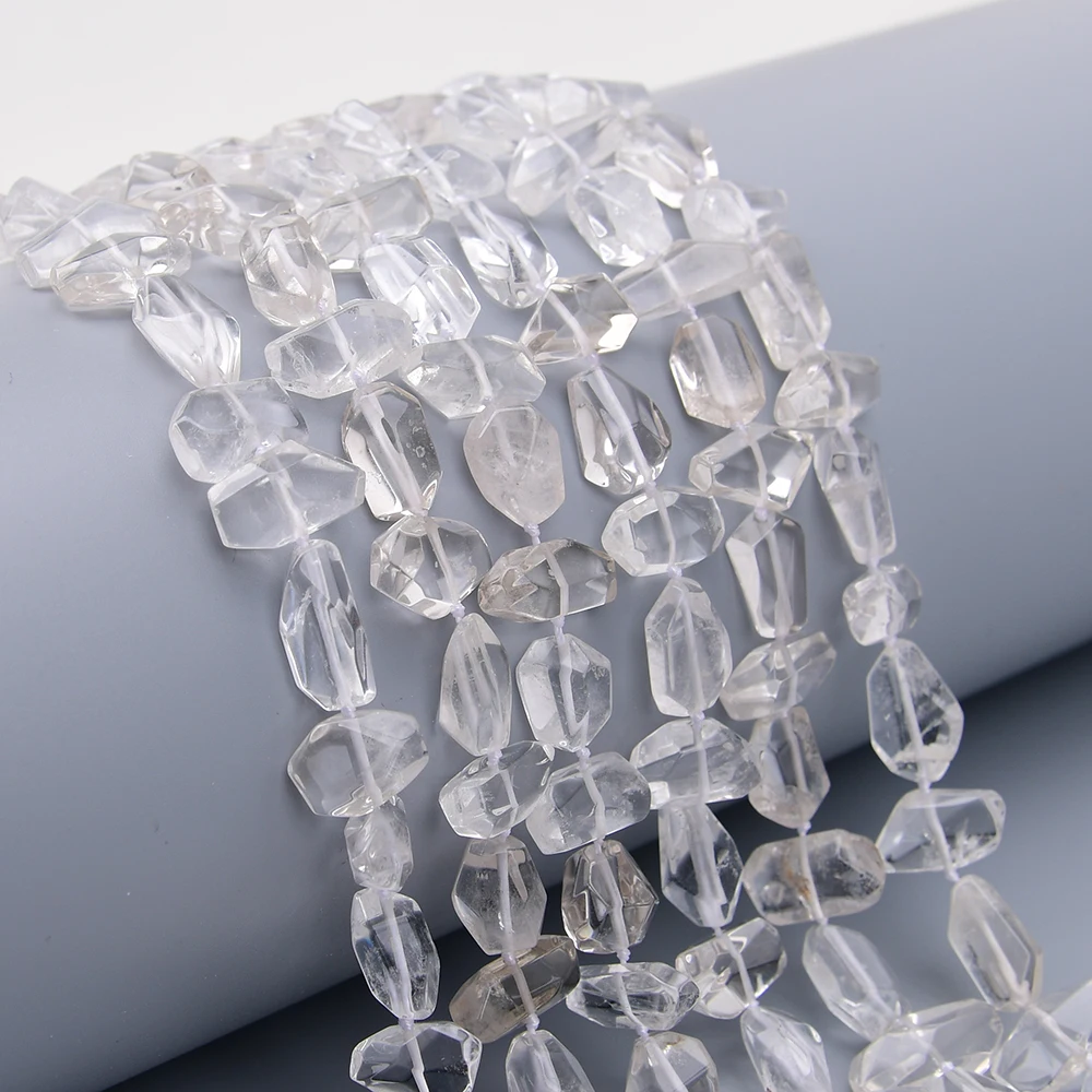 

APDGG Natural Clear Rock Quartz Freefrom Cut Nugget Loose Beads 16'' Strand Jewelry Making DIY