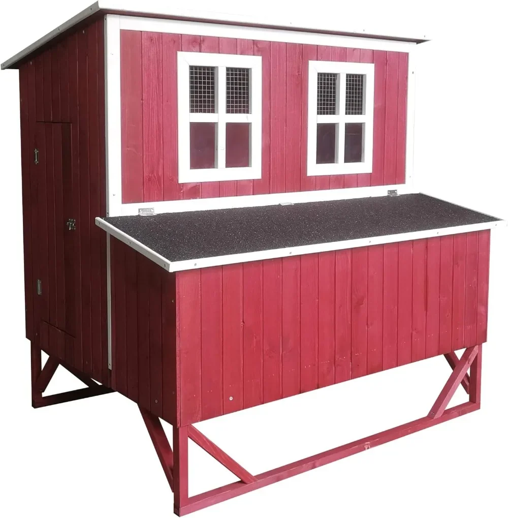 

Large Wood Backyard Chicken Coop Hen House 4-8 Chickens w 4 nesting box New