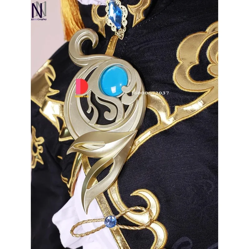 Mn1 genshin impacto alta qualidade xingqiu cosplay traje qingliyue porto feiyun comerciante segundo jovem mestre anime outfit hall8/yg