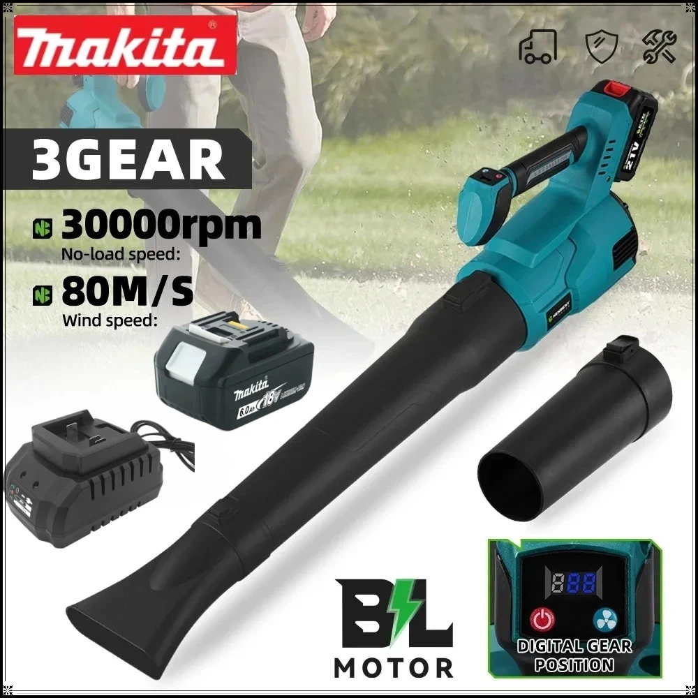 

Makita For 18V Battery Cordless Electric Air Blower Handheld Efficient Leaf Snow Dust Blowing Cleaning Power Tool