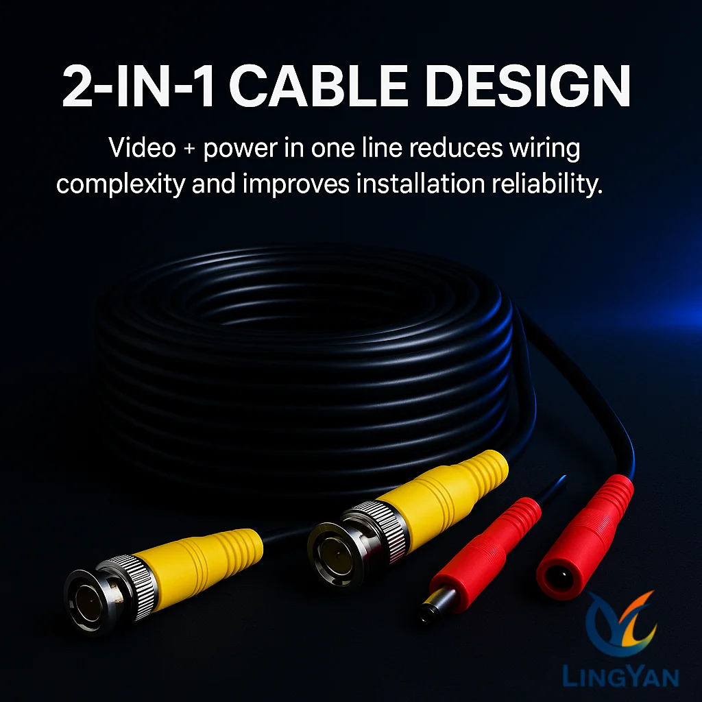 5m–30m Coaxial CCTV Extension Cable | BNC Video + DC Power | Anti-Interference Line for 1080P AHD Cameras| Winter Use