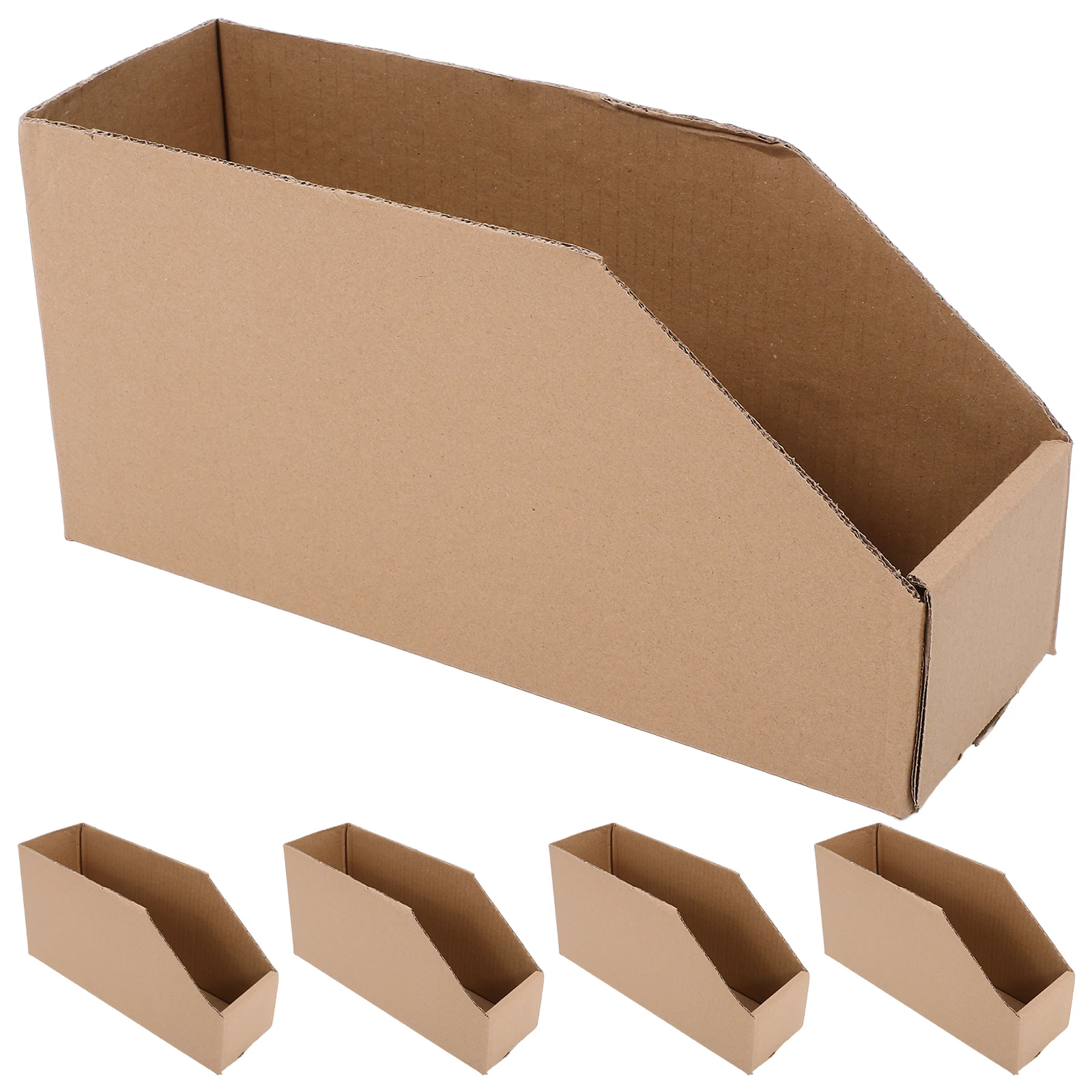 

5 Pcs Storage Box Cardboard Organizer Bins Bevel Packing Boxes Corrugated Structure Toolbox