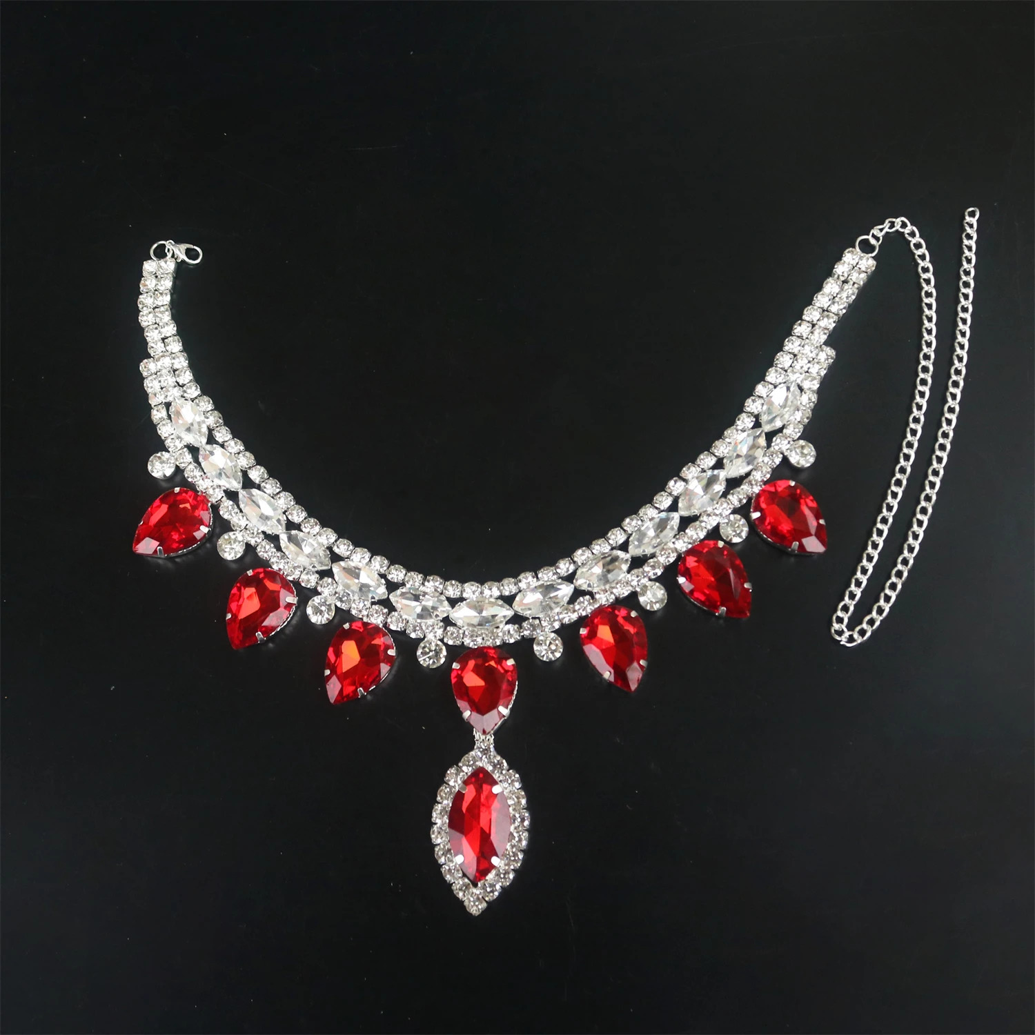 Luxury Sparkling Crystal Fashion Multi layered Pendant Women\'s Necklace Colorful Gemstone Necklace Bridal Wedding Accessories