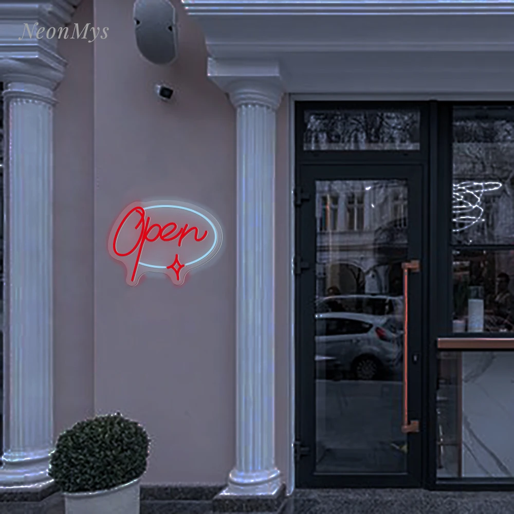 Insegna al neon per porte aperte Insegna aperta per la regolazione della luminosità a LED aziendale Pub Club Ristorante Negozio Luci di apertura della porta Insegna al neon