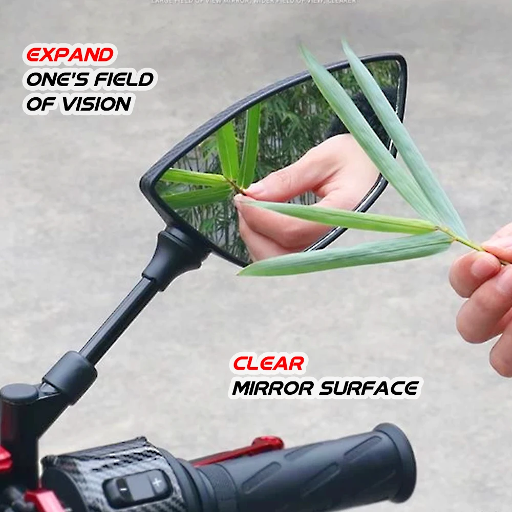 

Universal Adjustable Motorcycle Matte Finish Rearview Mirrors with 6Pcs M8 M10 thread bolt Fit for ATV Scooter Street Dirt Bike