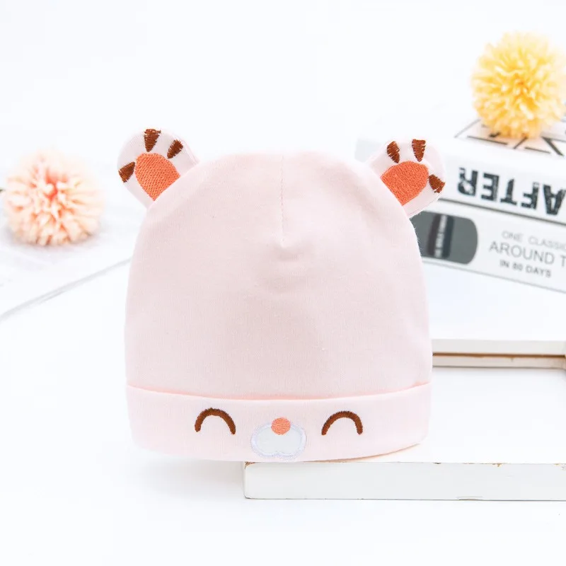 Детская шапка из чистого хлопка класса А, неонатальная шапка плода без костей, весна и осень 06–12 месяцев, двухслойная шапка для мужчин и женщин