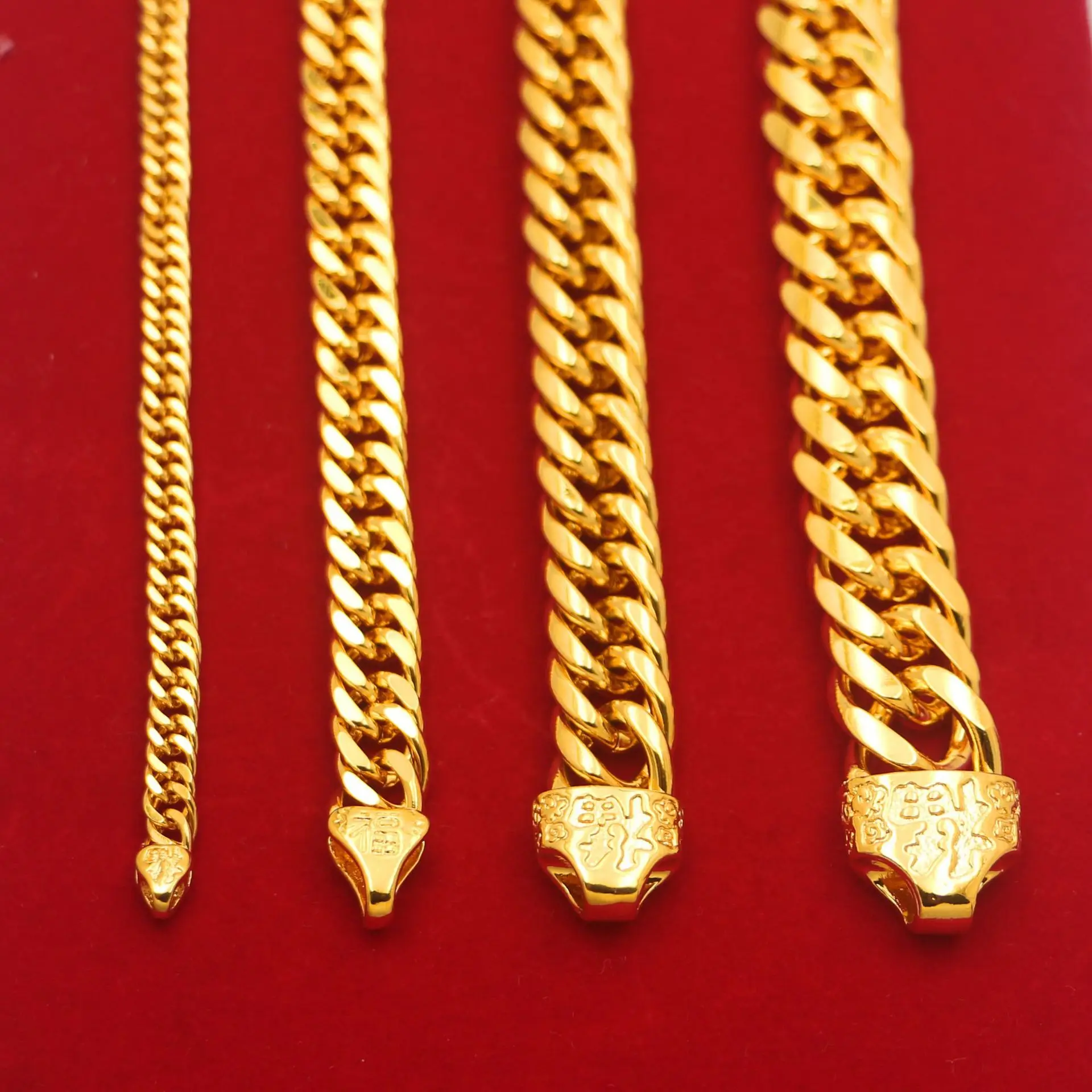 Luxury 24K 9999 Pure Gold real gold Men's Buckle Boss Chain Bracelet - Image 6