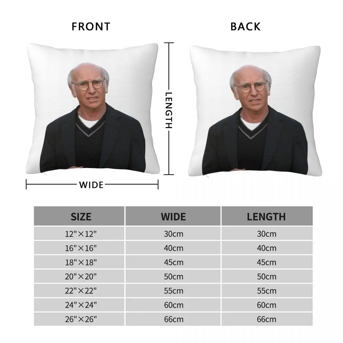 Larry David Not Sure Square Pillowcase Polyester Linen Velvet Creative Zip Decor Home Cushion Cover 45x45