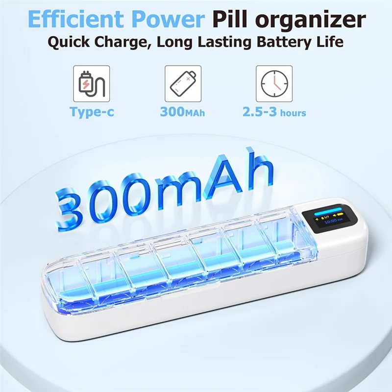 【Gift】Smart Pill Organizer With Alarm, Bluetooth Daily Once A Day Pill Dispenser 7 Day With APP, Weekly Travel Pill Case