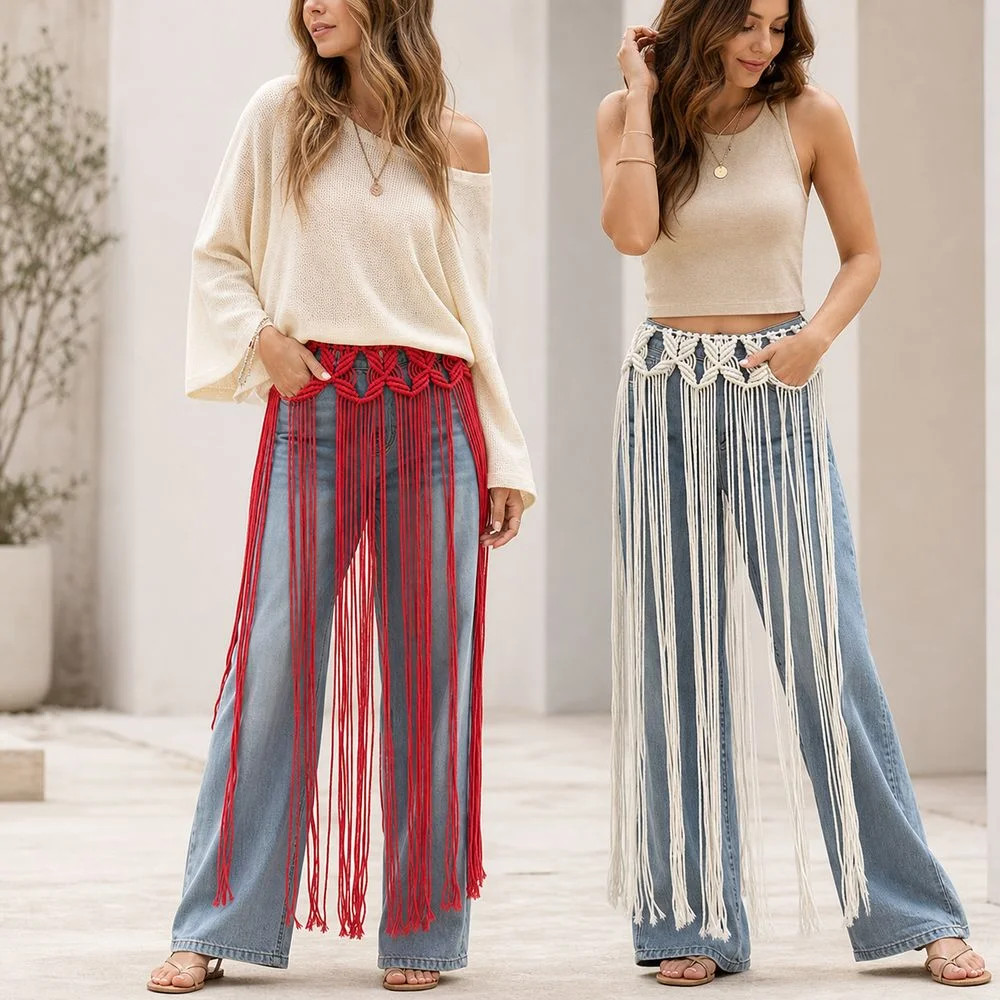 Bohemian Netted Fringe Waistba - đánh giá và giá Ethnic Fashion Design