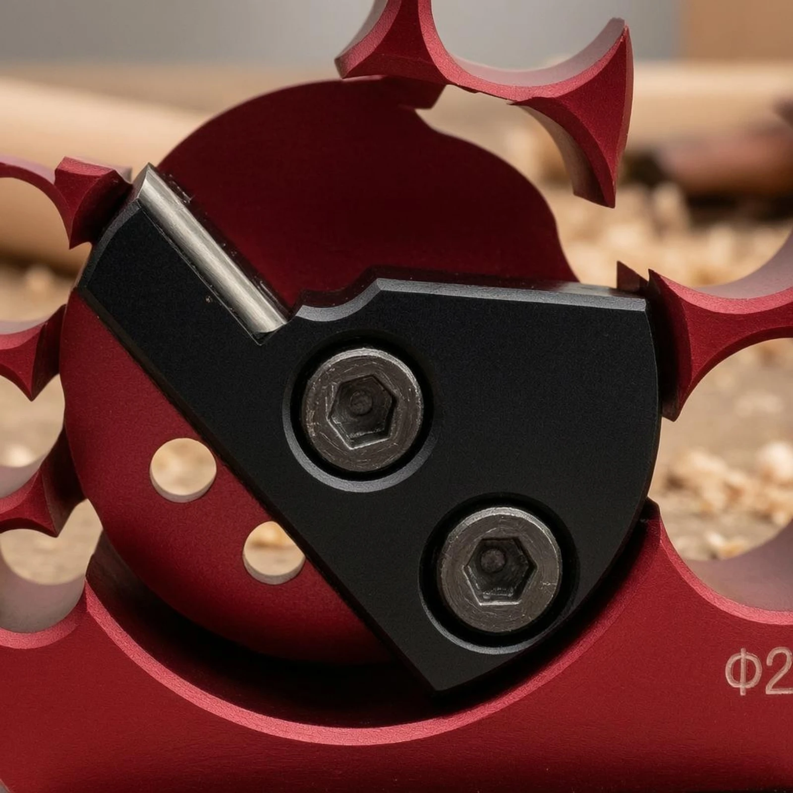 8-Hole Rounder Tool Removable Wrench Round Wood Rod Shaper Wood Dowel Making Tool Red Metal