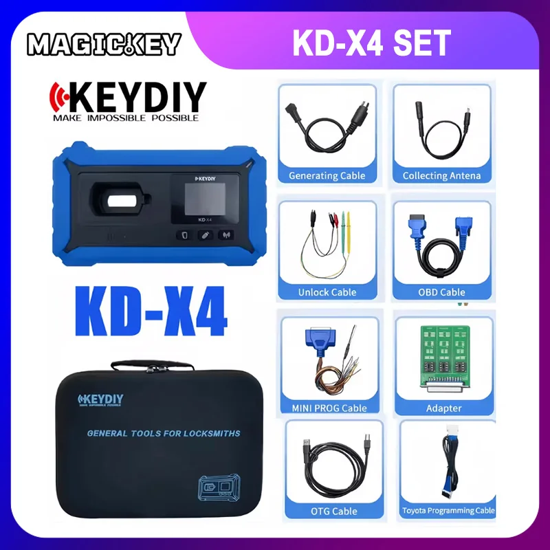 KEYDIY KD-X4 KDX4 5-in-1 Key Programmer with MQB 5C 5D Function License & Accessories for VW Audi Porsche