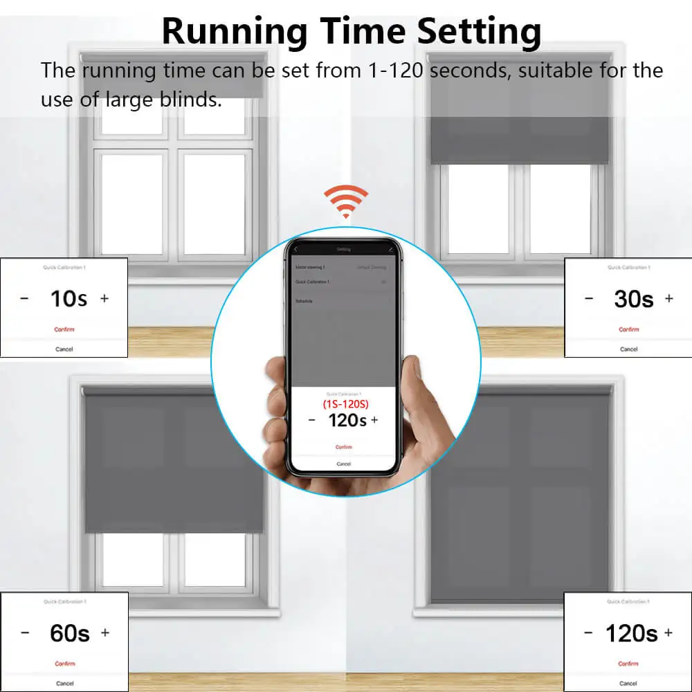 QCSMART Tende per tapparelle Interruttore per tende Retroilluminazione luminosa App Tuya Smart Life Controllo vocale remoto Assistente Google Alexa