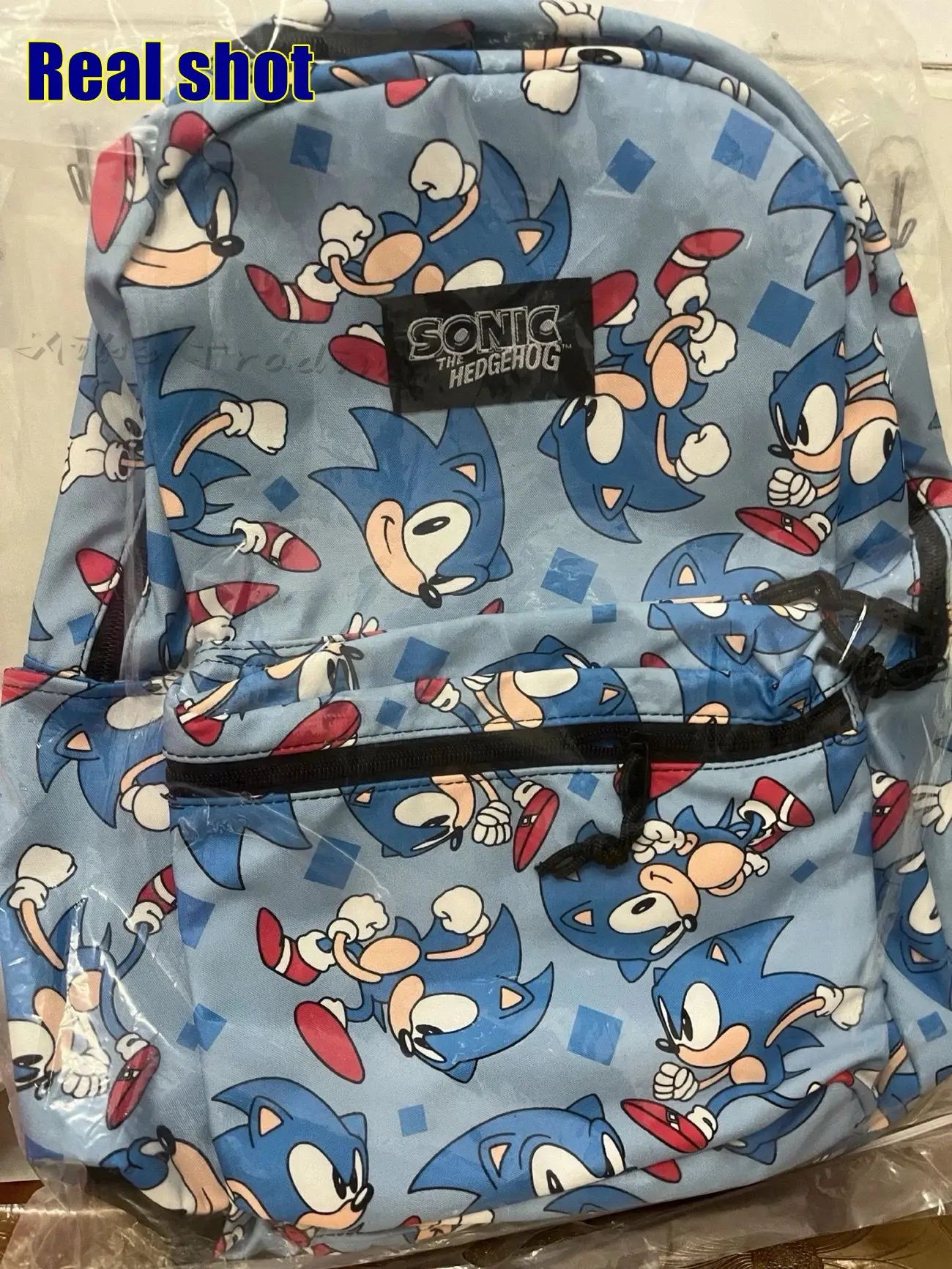 

Super Game Sonic Student Backpack Cartoon Blue Hedgehog Pattern Lightweight Backpack Boys Girls Casual Bag Back-to-School Gifts