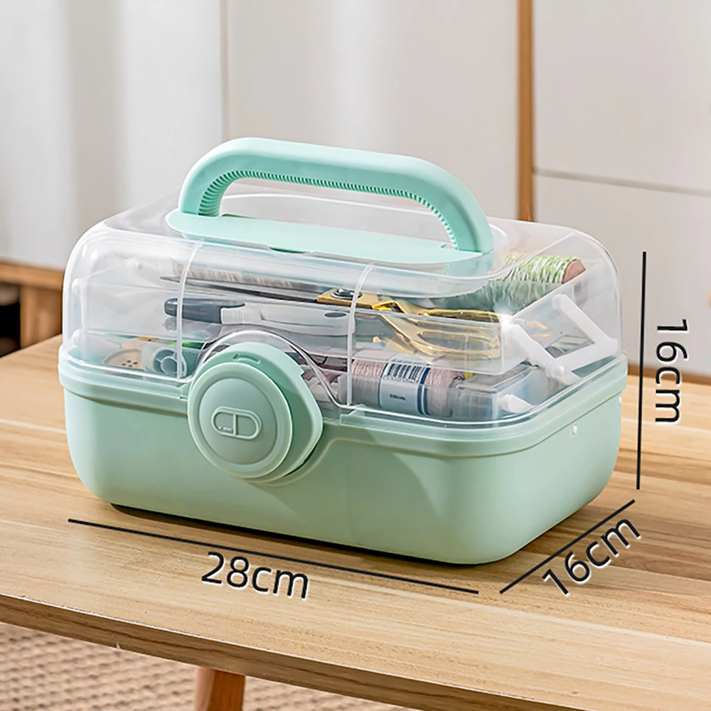 

Hot Trend-Sewing Kit Box For Adults Beginners Sewing Kits Accessories Home Sewing Box Stitching Repair Kit Compartments Box