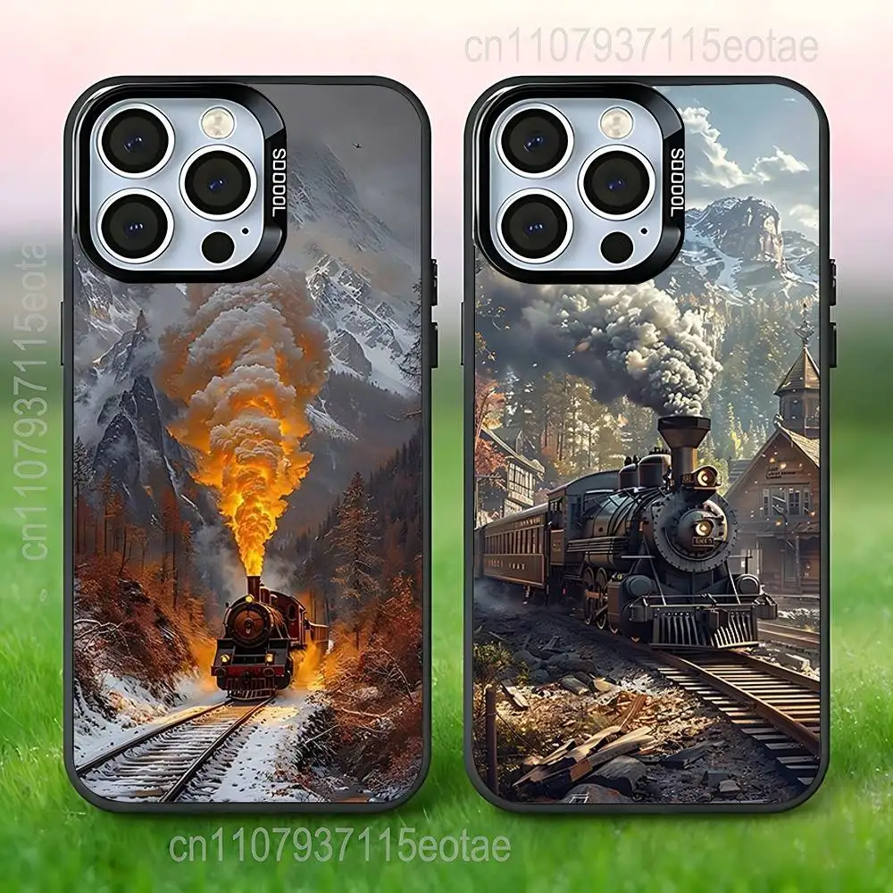 

Vintage Classic Steam Train Railway Phone Case For iPhone 17,16,15,14,13,12,11,Pro,Max,Plus,E,Air,Mini Anti Fall Black Bumper