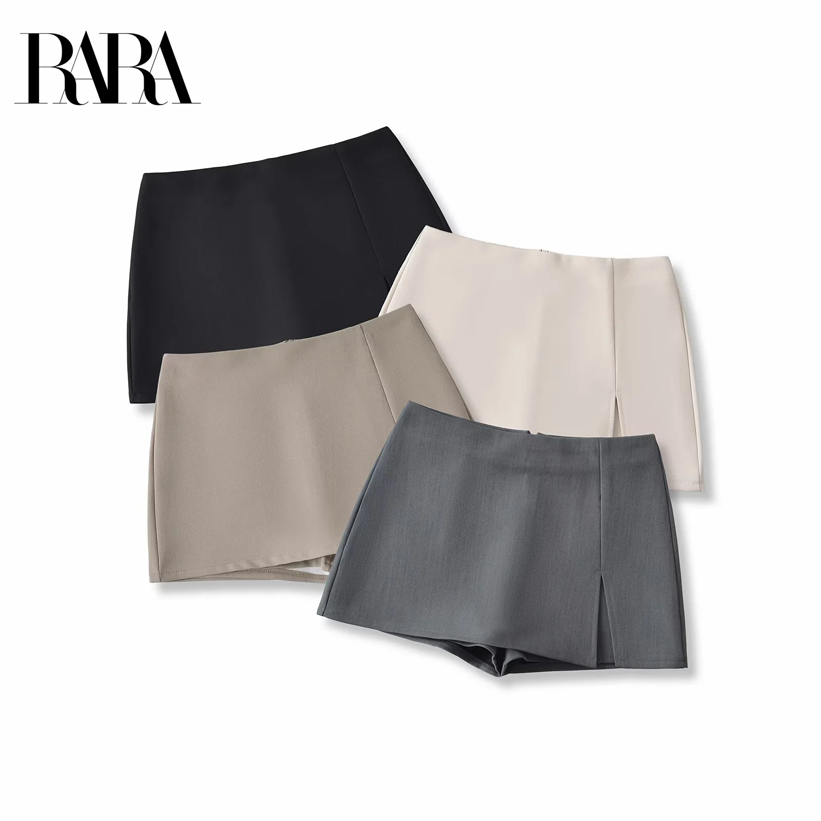 

RARA Elegant Four-color Split Skirt Pants Casual Sexy Short Skirt Versatile High Waist Slim Split Design 2025 Summer New