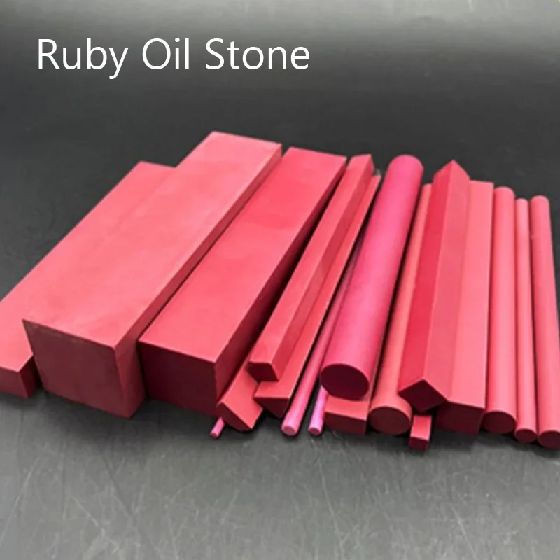 Ruby Oilstone Sharpening Stone Grits3000 Rectangle Round Square Shape Knife Polsihing Stone Knife Sharpen Length 100mm