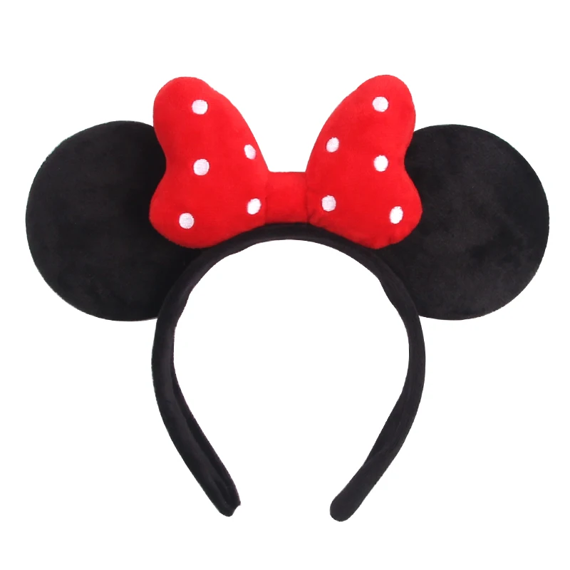 1 Stück Mausohren-Stirnband für Mädchen und Kinder, 10,2 cm, gepunktete Schleife, Haarband, Urlaub, Party, Reisen, DIY-Haarschmuck