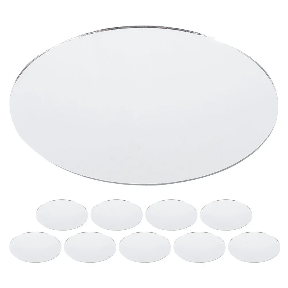10Pcs Oval Glass Mirror Lenses Durable Lightweight for Travel Crafts Decor Small Glass Mirror Small Mirrors Craft Mirrors