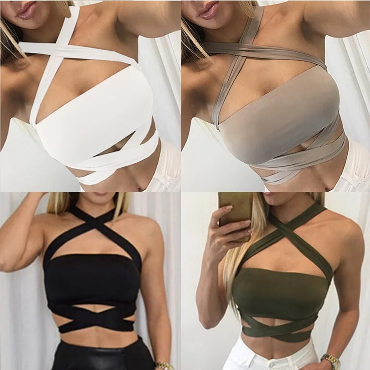 Women's Clothing Cross-hanging Neck Straps As A Base, Single Wear Chest Wrap Can Be Worn Outside, Sexy Backless