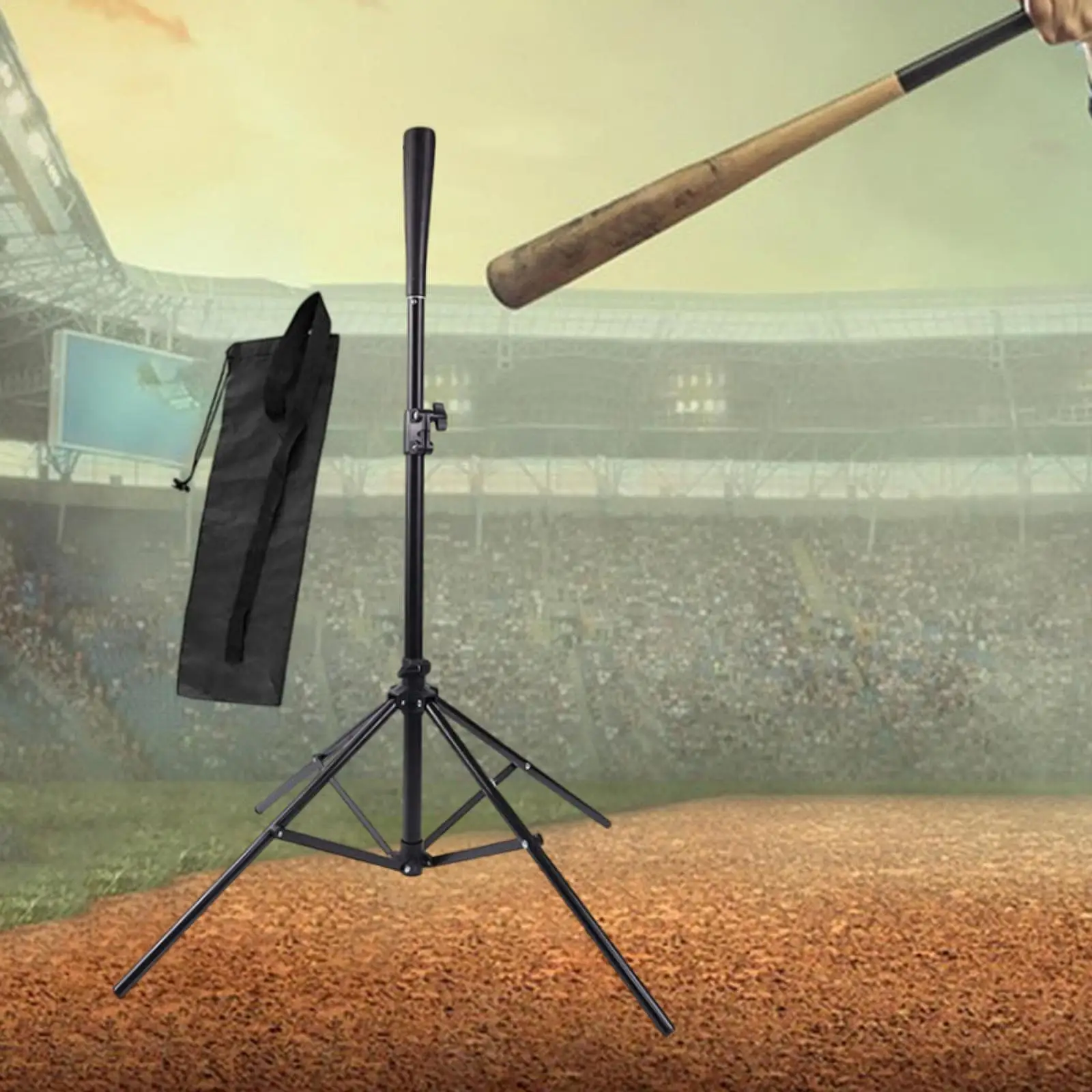 

Baseball & Softball Batting Tee Adjustable Height Portable Accessories Quadruped Stand Base for Hitting Training Practice