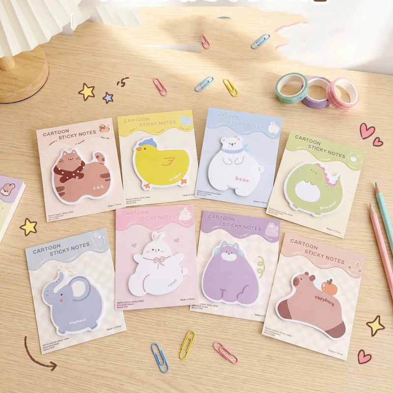 80pcs/lot Kawaii Elephant Dinosaur Rabbit Animal Memo Pad Cute N Times Stationery Label Notepad Bookmark Post School Supplies