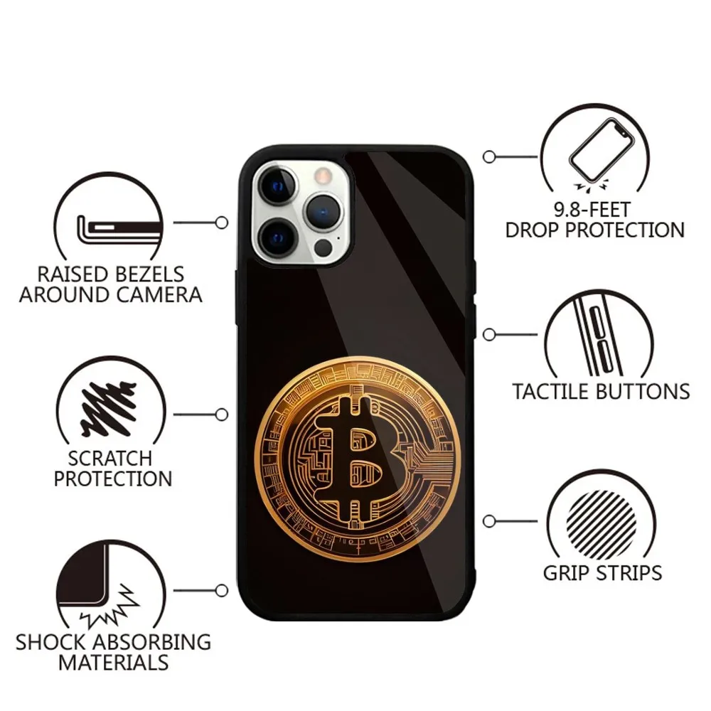 Accept B-Bitcoin Phone Case For iPhone 15,14,13,12,11,Plus,Pro,Max Mini Magsafe Magnetic Wireless Charging