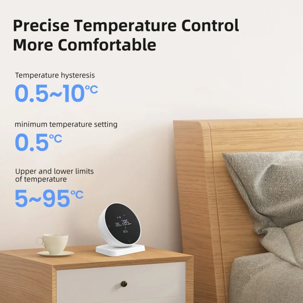 

ForTuya WiFi Thermostat for Wall Mounted Gas and For Water Boilers with Six Temperature Settings and Remote Control