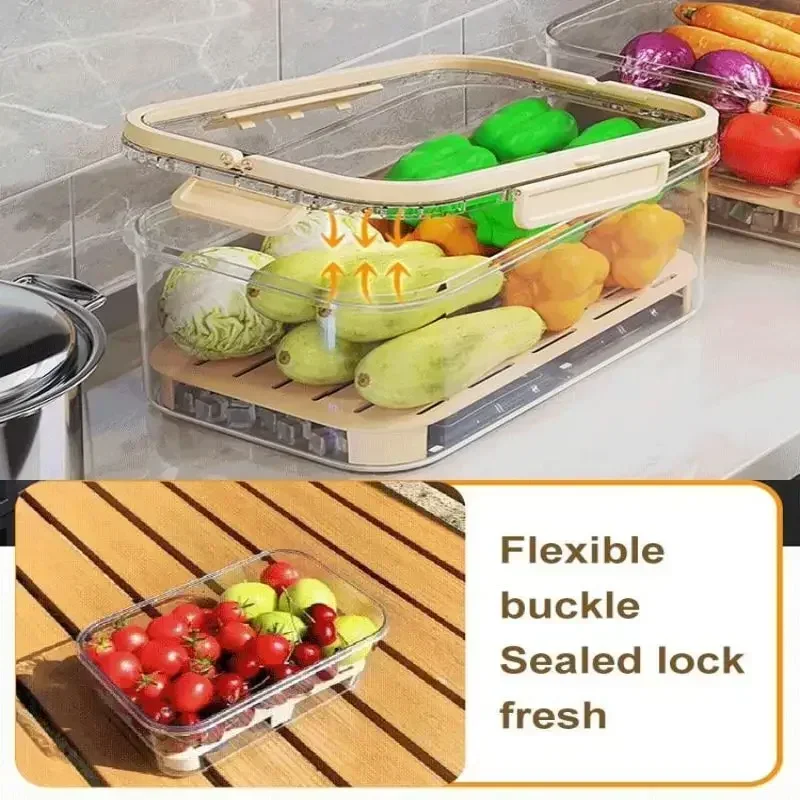 Portable Refrigerator Fresh-Keeping Box Portable Portable Transparent Crisper Travel Collapsible Sealed Food Storage Box