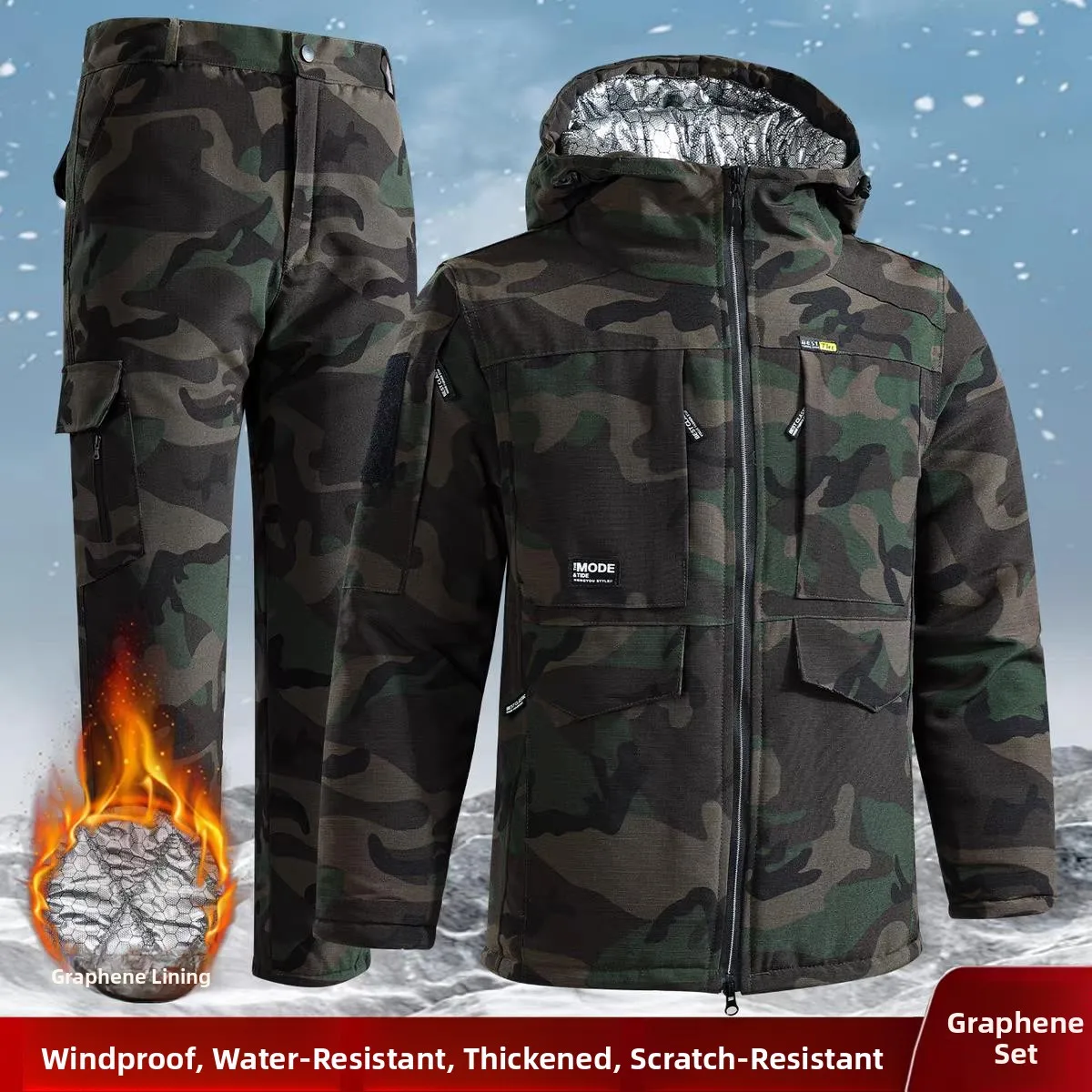 Thiened Cotton Workwear Autumn Winter Camouflage Suit Outdoor Warm Cold Resistant Labor Protection Overalls for Men And Women