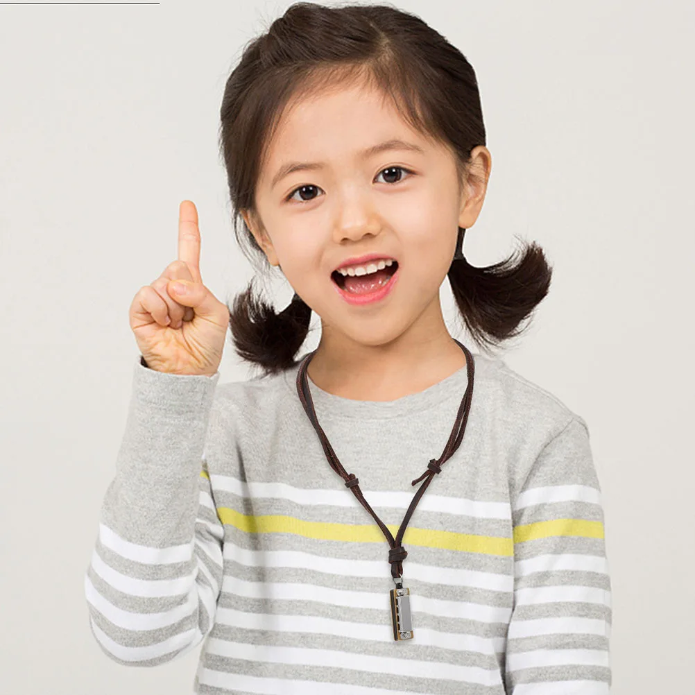 

2 Pcs Necklaces Harmonica Pendant Musical Instrument Mini Charm with Small Keychain Miniature