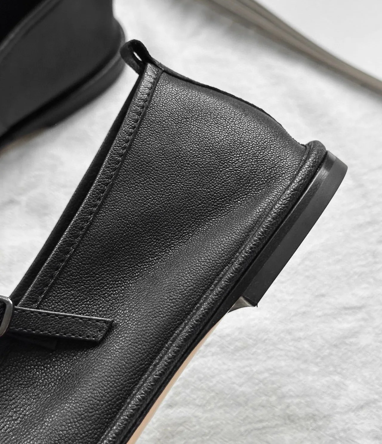 Maxdutti outono francês minimalista couro genuíno mary jane sapatos retro dedo do pé quadrado elegante macio e confortável sapatos planos mocassins w