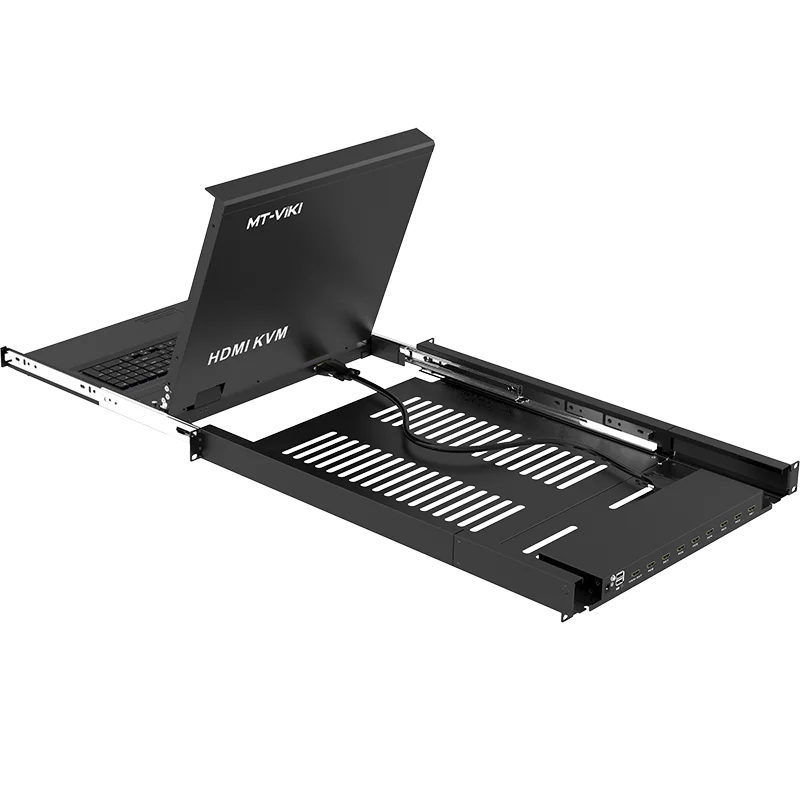 17.3" LED HDMI  Console 8 Port, 1920*1080 Rackmount KVM Drawer for 1U 19" Server Rack,17.3 Inch LCD HDMI KVM Switch - view 4