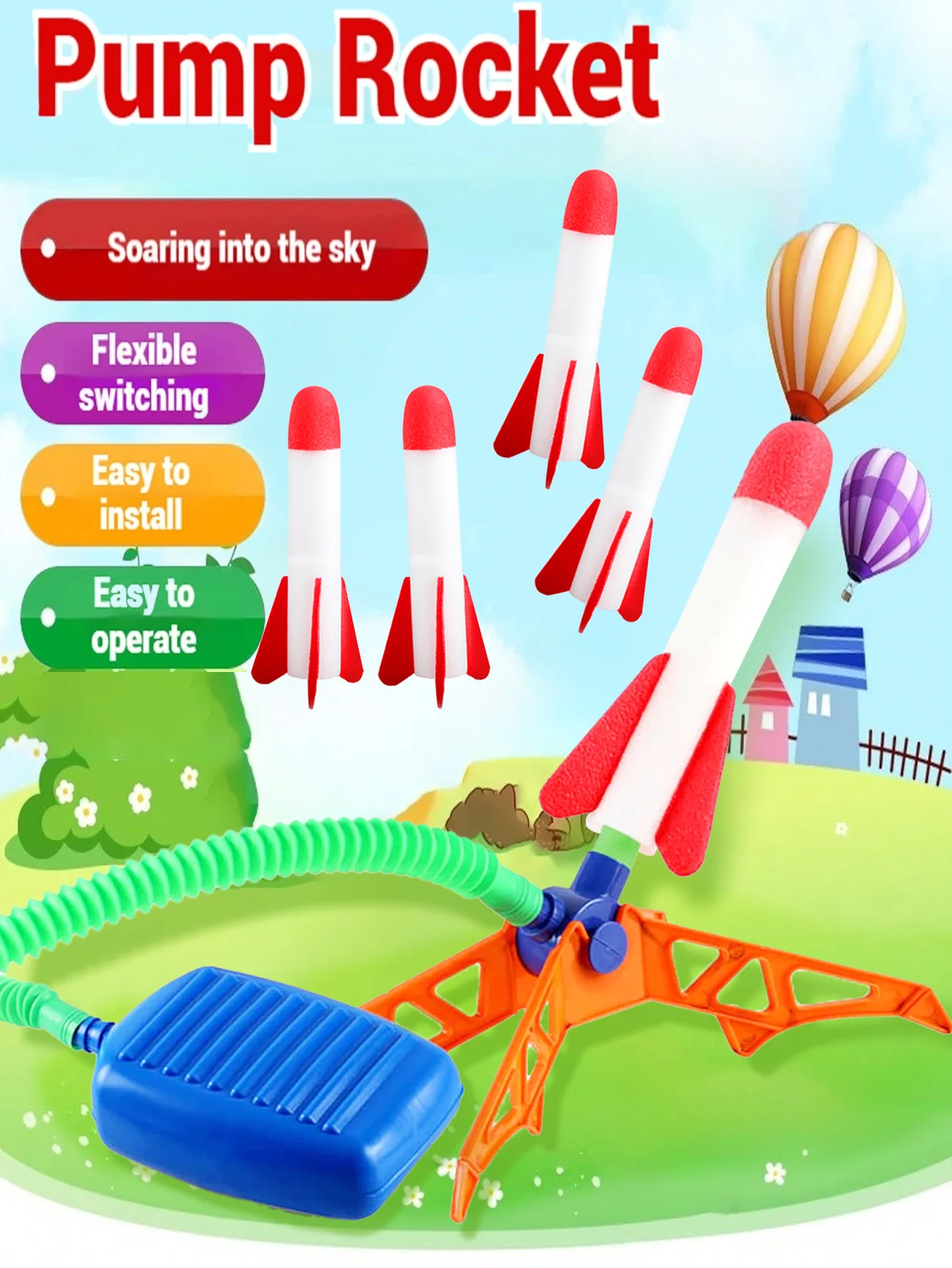 Kid Air Rakete Fuß Pumpe Launcher Outdoor Luft Gedrückt Pedal Soaring Rakete Spielzeug Kind Spielen Set Jump Sport Spiel Spielzeug Für Kinder