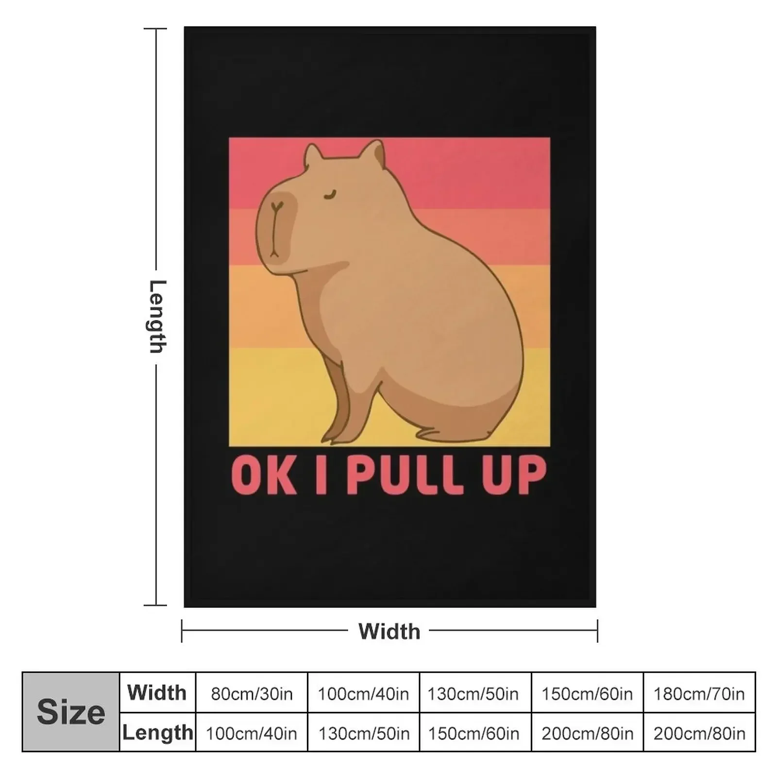 Ok I Pull Up Capybara Throw Blanket couch cozy soft plush fuzzy picnic outdoor blanket