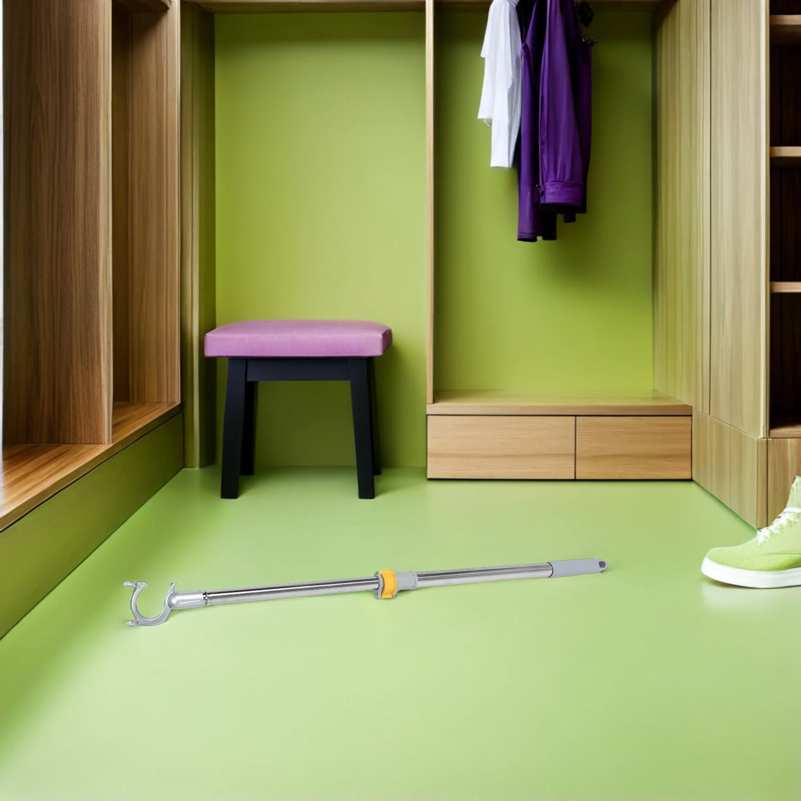 

Adjustable Telescopic Clothes Drying Rod Retractable Length 20.83 to 30.65 Inches Clothesline Pole for Closet Balcony Use