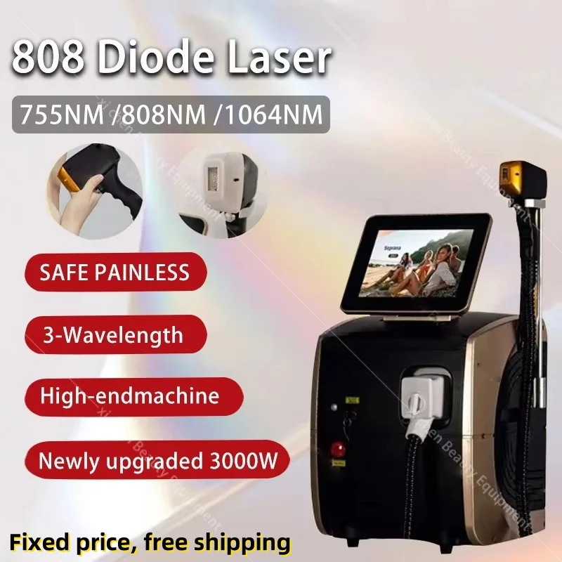 

2025 Latest Diode ND:YAG Laser Hair Removal Device - Triple Wavelength, 3000W Power, Painless and Permanent 808nm+1064nm+755nm