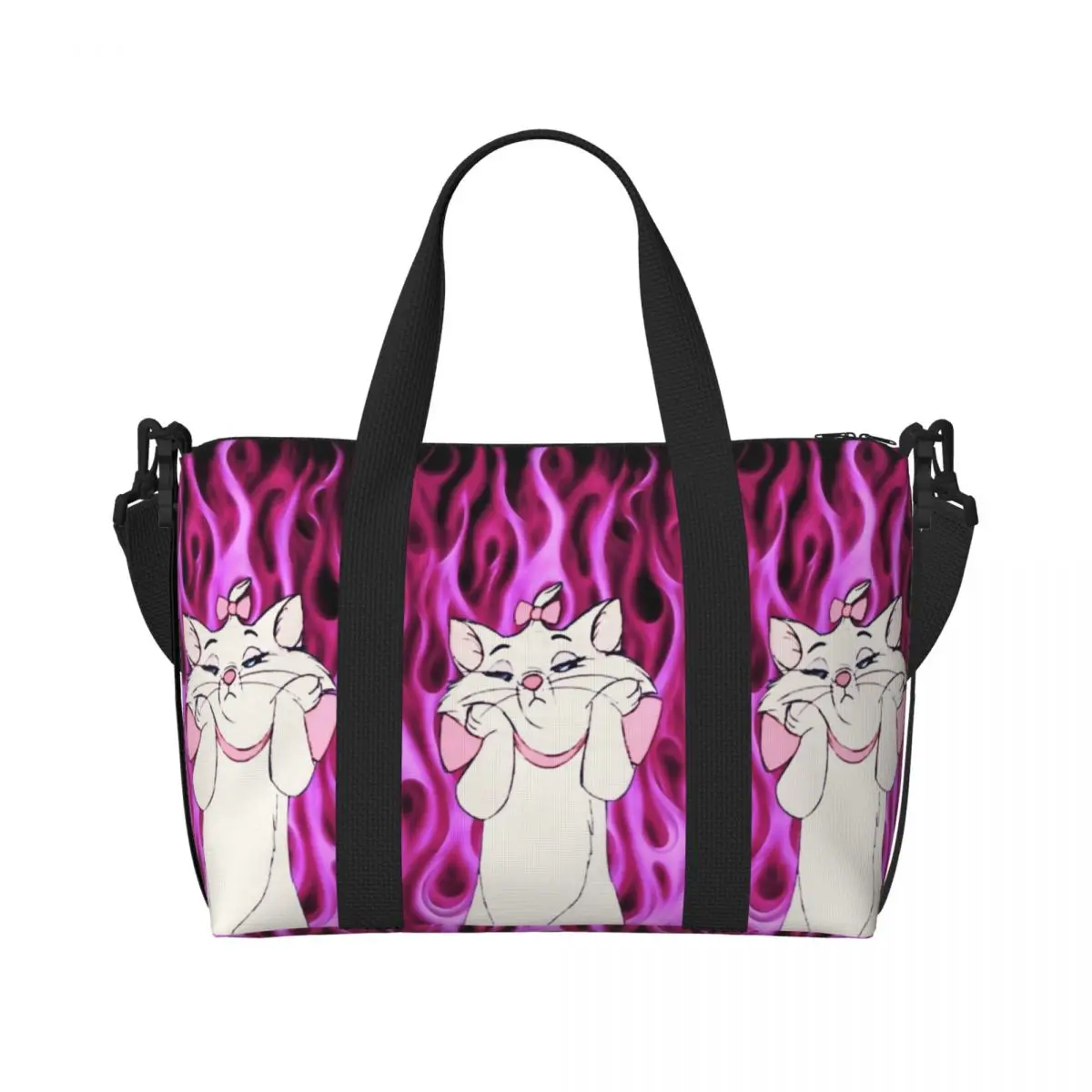 

Пляжная сумка-тоут Custom M-Marie Cat Cartoon для женщин с большим отделением, для спортзала, пляжа и путешествий