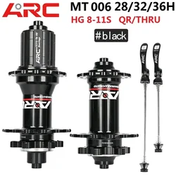 ARC MT006 bicycle hub mtb hub QR/THRU 28H 32H 36H ultra light disc brake HG 8-11 speed 4 pawl bearing hub bicycle parts