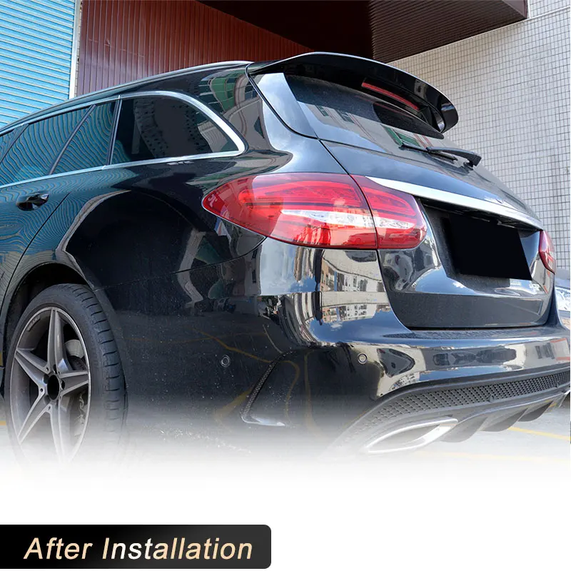 Carbon Fiber Rear Roof Spoiler Wings for Mercedes Benz C Class S205 Wagon Base Sport 2015-2018 Not for AMG Car Rear Spoiler FRP