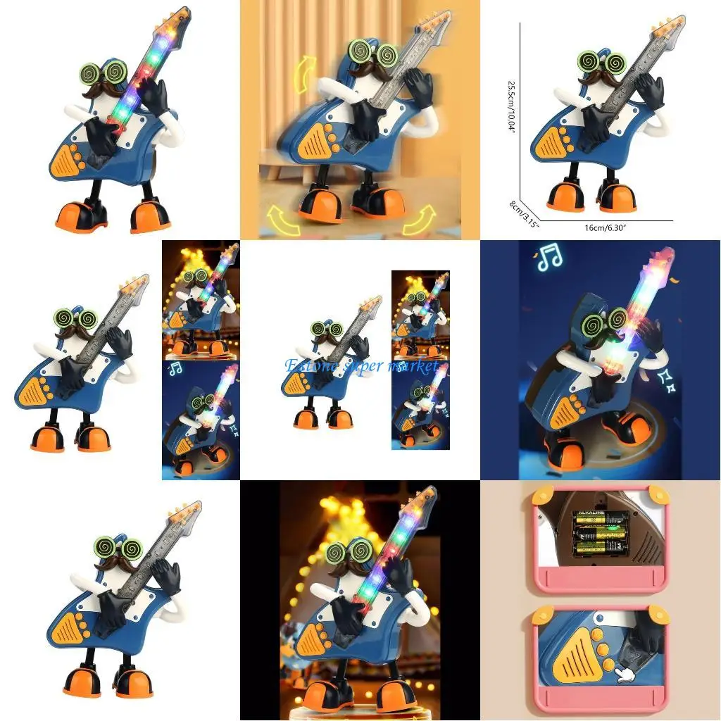 

090B Luminous Dancing Guitar Musical Toy Kids Early Education Toy Giftbox Stuffing