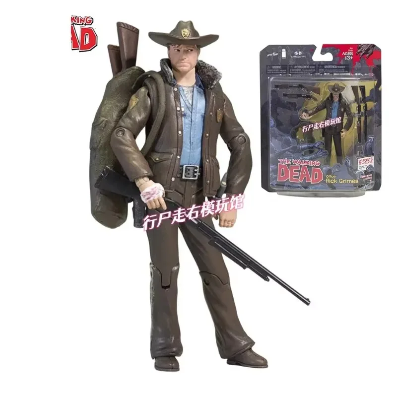 In Stock 4.5 Inch Action Figure Officer Rick Grimes The Walking Dead Anime Star Toy Doll Collection Gift