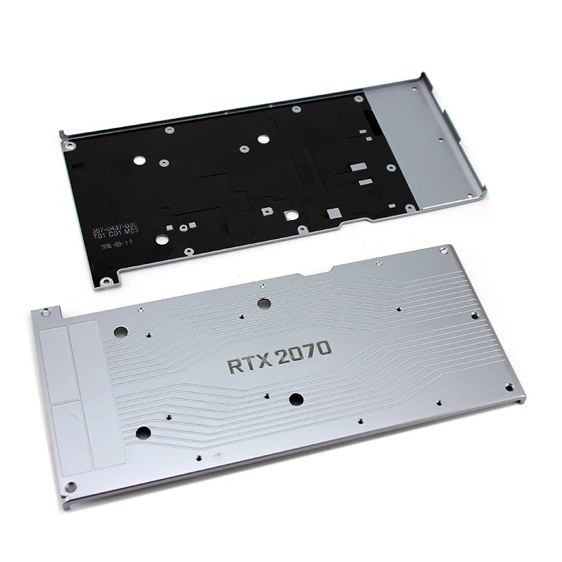 Novo original para nvidia rtx 2070 placa gráfica backplane alumínio metal rtx2070 placa de vídeo plano traseiro