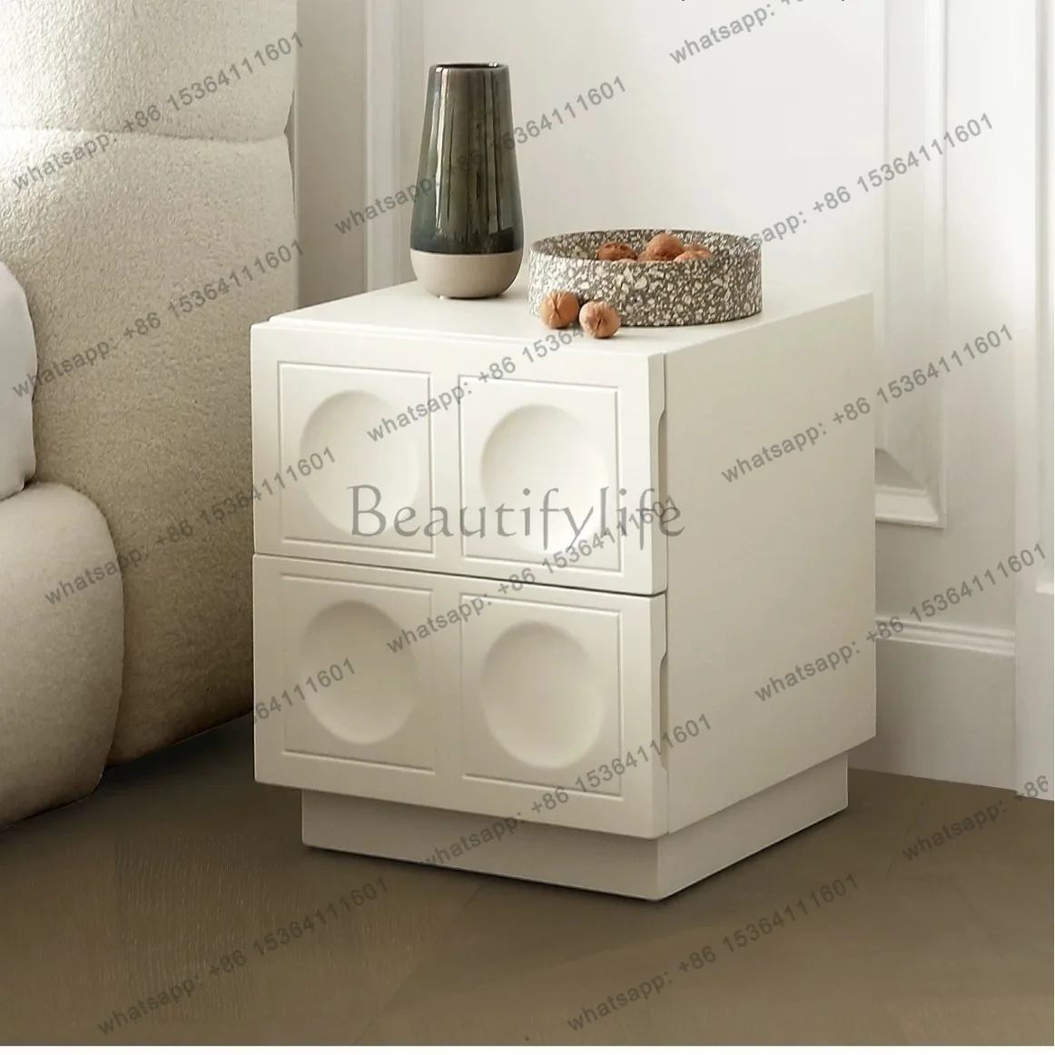 

Bedroom modern minimalist vintage cream style vintage storage bedside table