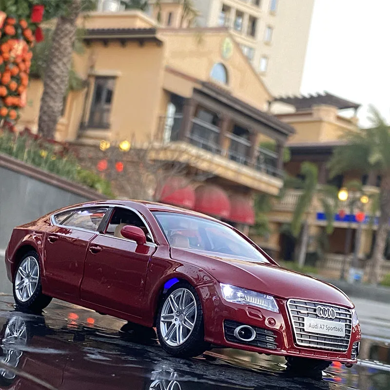 1:24 AUDI A7 Coupe Alloy Car Model Diecast Metal Toy Car Model Simulation Sound and Light Collection Boy Toys For Childrens Gift