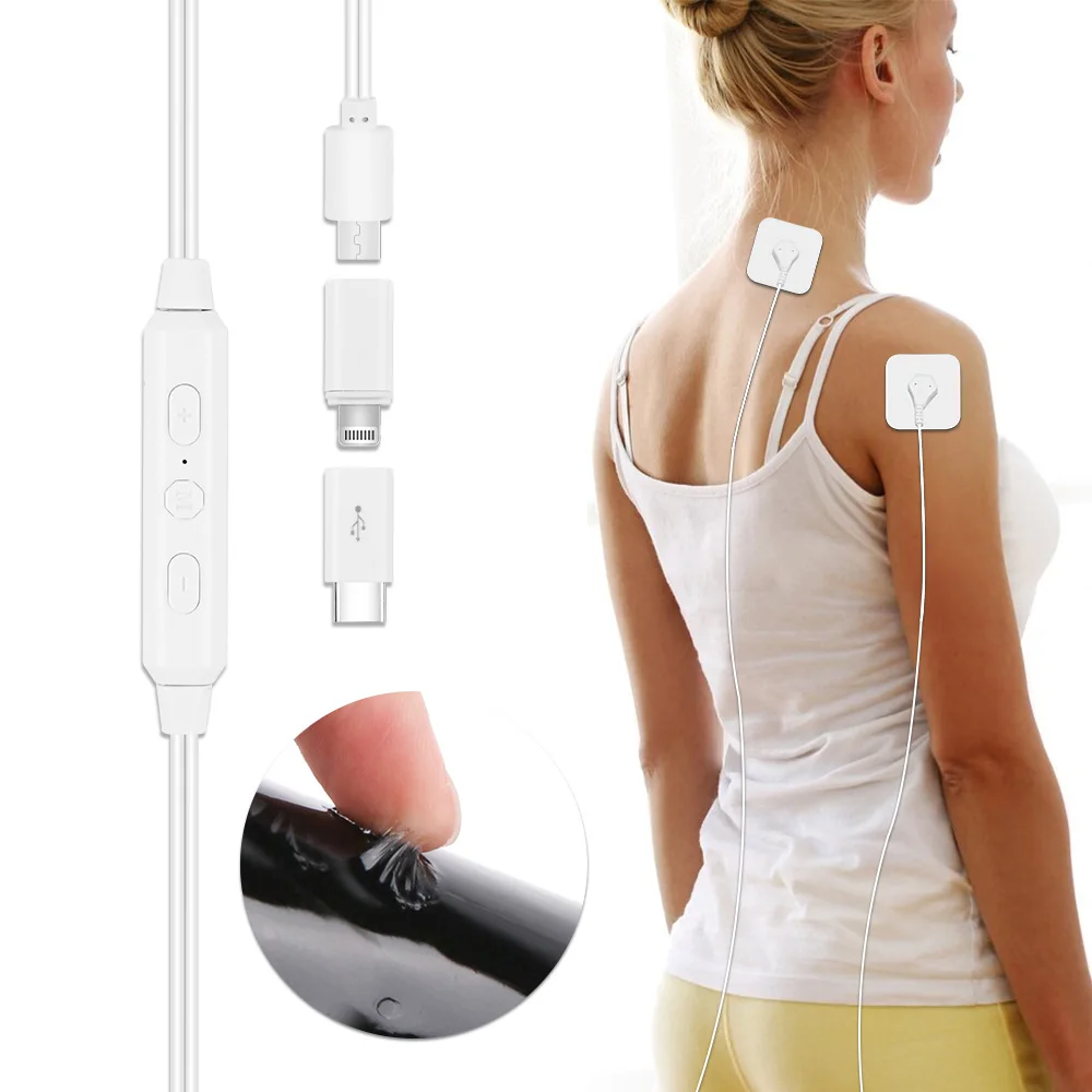 Portable Mini Tens Mobile Phone Control Pulse Body Massager EMS Muscle Stimulator Acupuncture Electrostimulation Therapy Machine